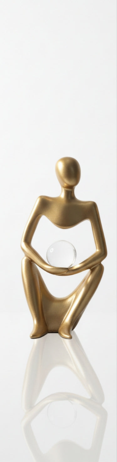 Gold Abstract Human Statues – Modern Home Decor Accents for Living Room & Office