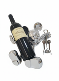 Mickey Mouse Chrome Wine Bottle Holder & Corkscrew Set
