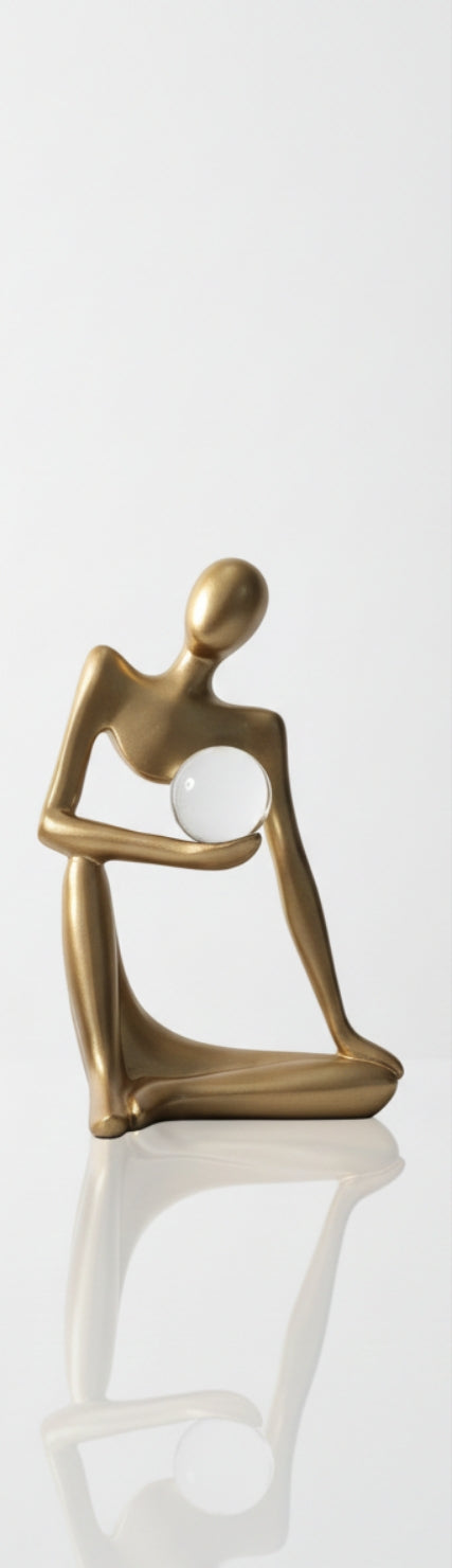 Gold Abstract Human Statues – Modern Home Decor Accents for Living Room & Office